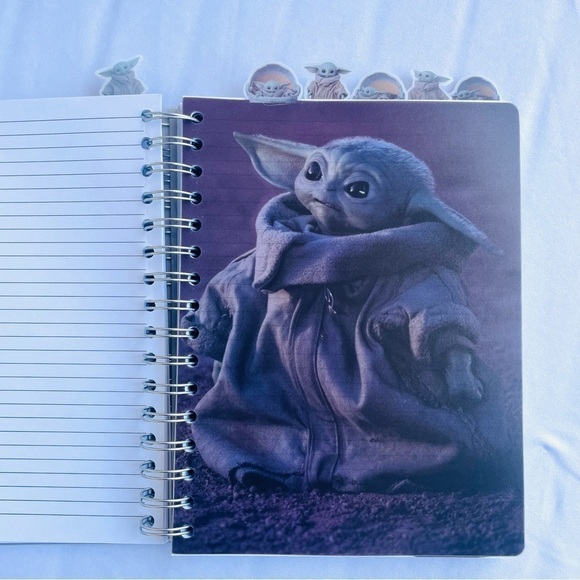 NWOT Star Wars The Mandalorian Baby Yoda - Spiral Journal Notebook w/ Bookmarks - Picture 7 of 16